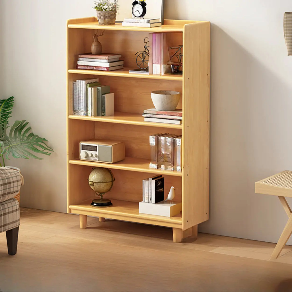 Simple Wood Color Horizontal Closed Medium Bookcase Image - 2