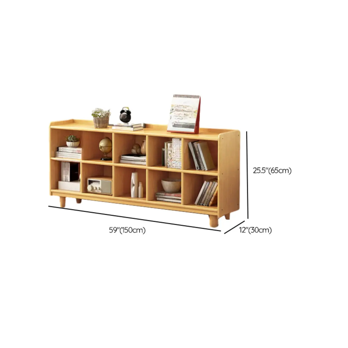 Simple Wood Color Horizontal Closed Medium Bookcase Image - 20