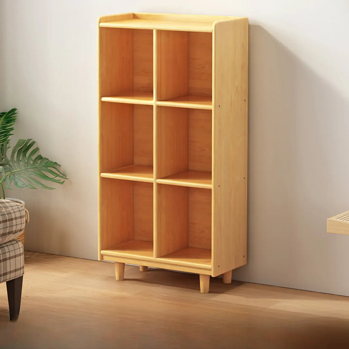 Simple Wood Color Horizontal Closed Medium Bookcase Image - 3