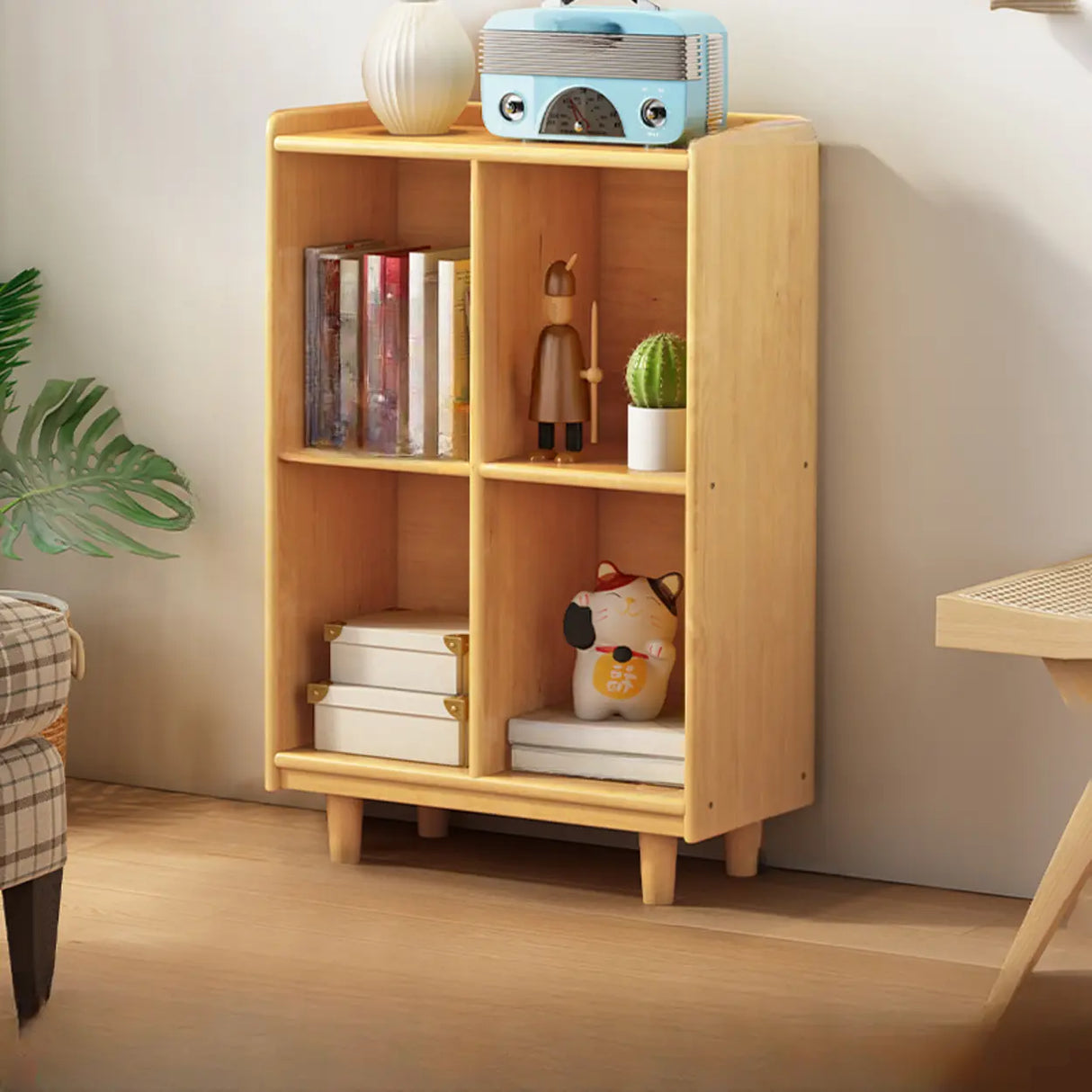 Simple Wood Color Horizontal Closed Medium Bookcase Image - 7