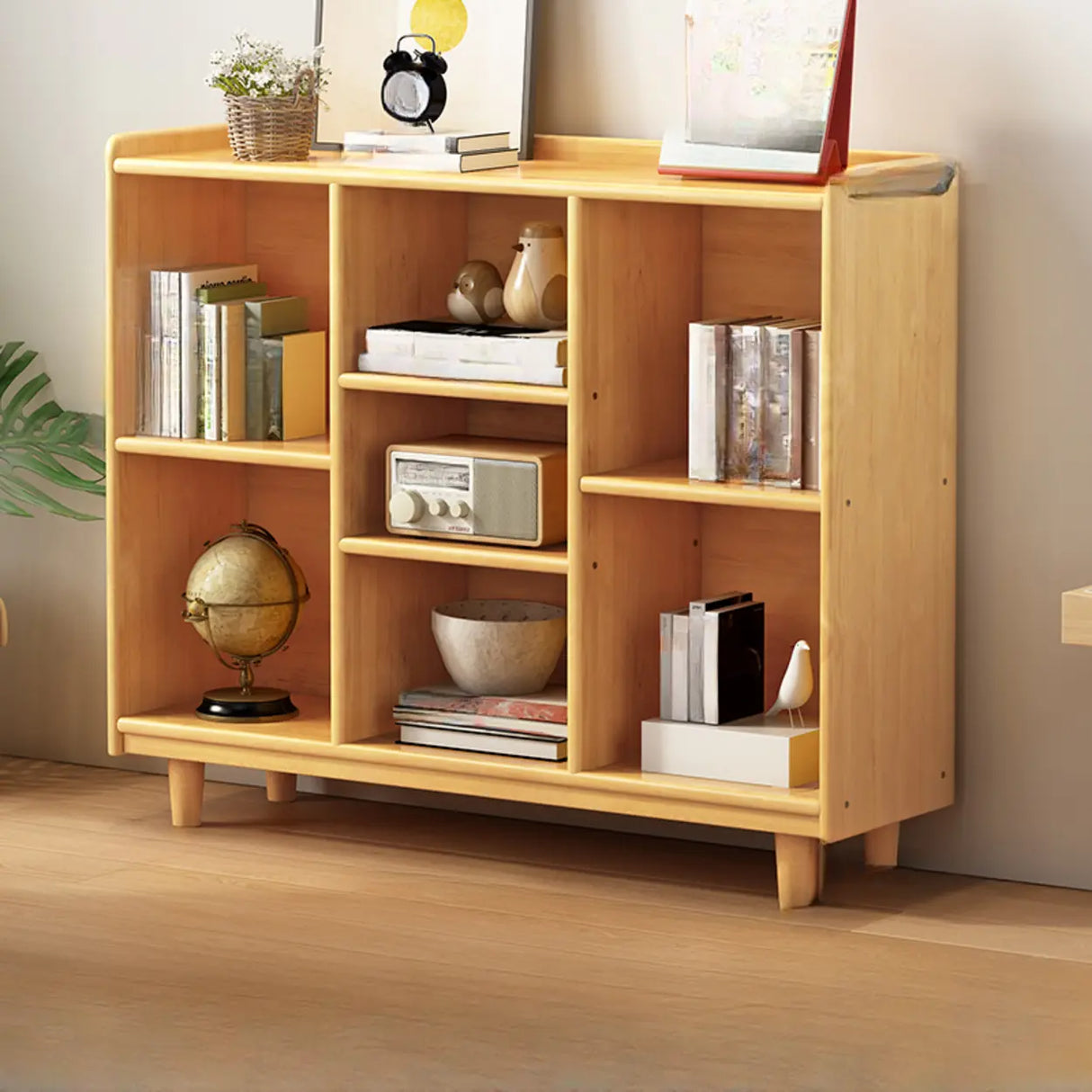 Simple Wood Color Horizontal Closed Medium Bookcase Image - 8