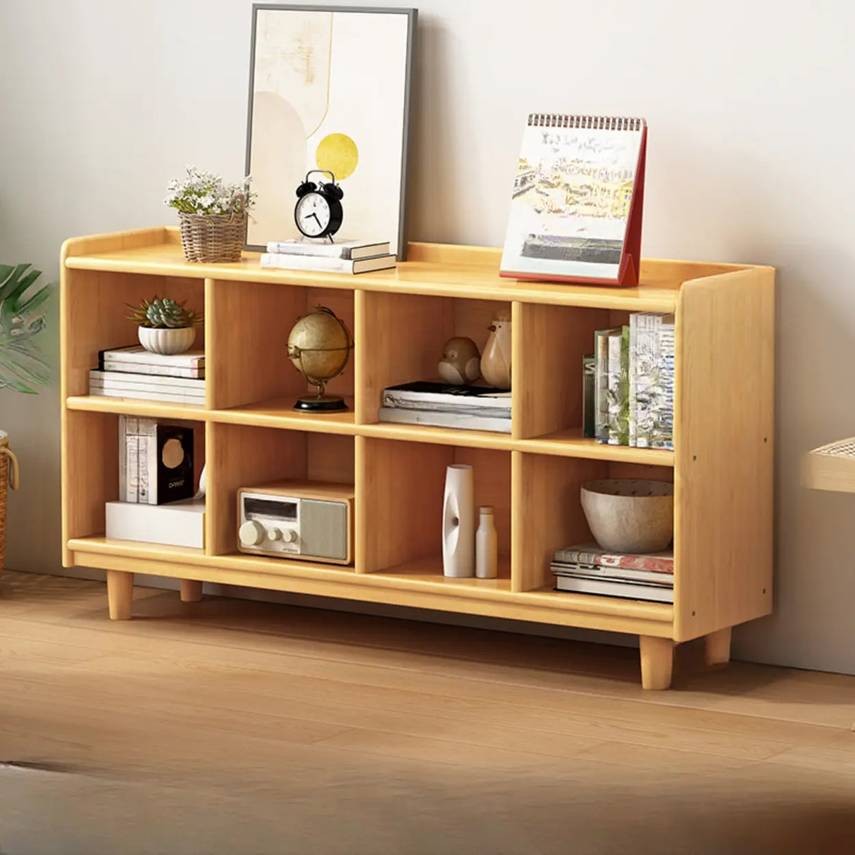 Simple Wood Color Horizontal Closed Medium Bookcase Image - 9