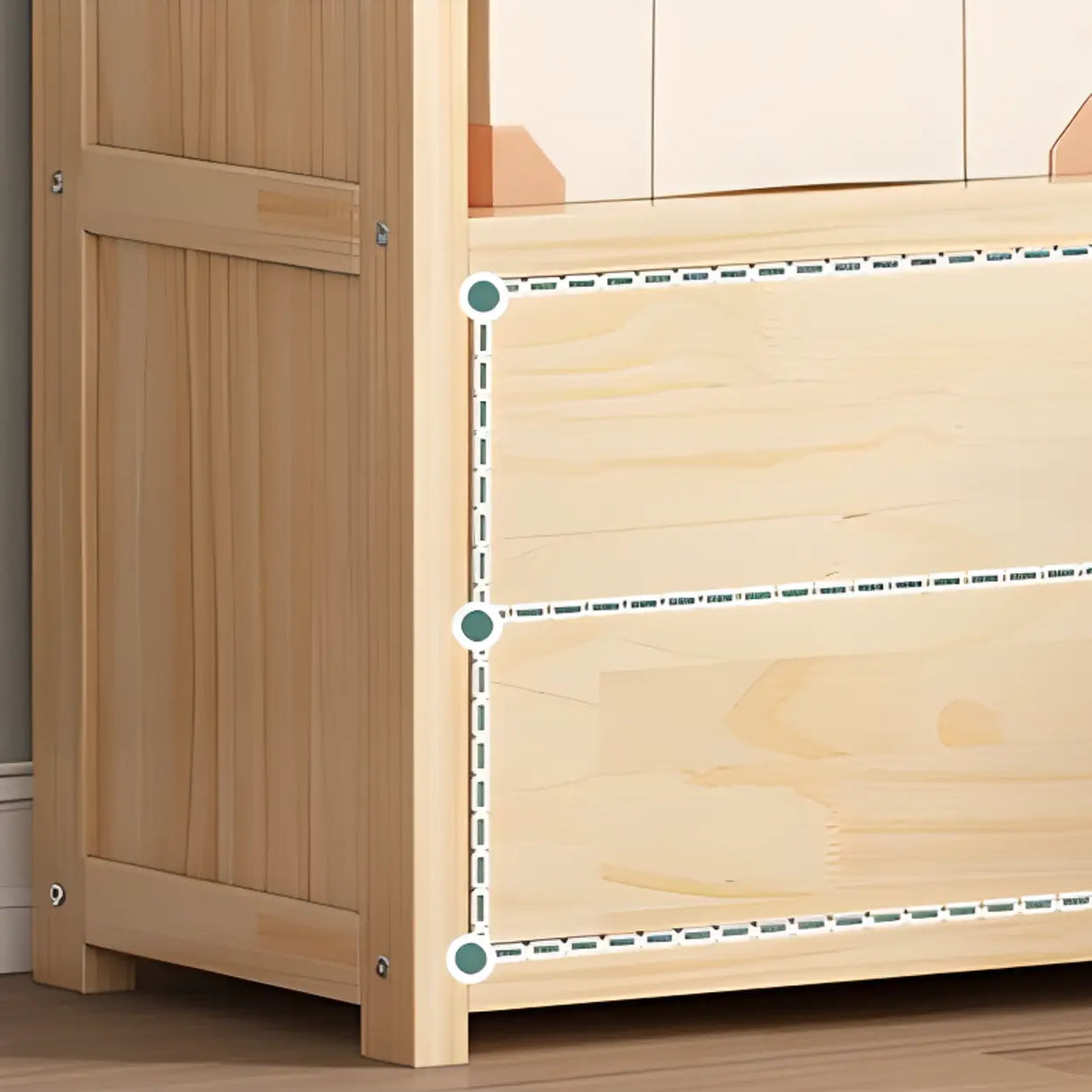 Simple Wood Tone Closed Back Vertical Timber Bookcase Image - 8