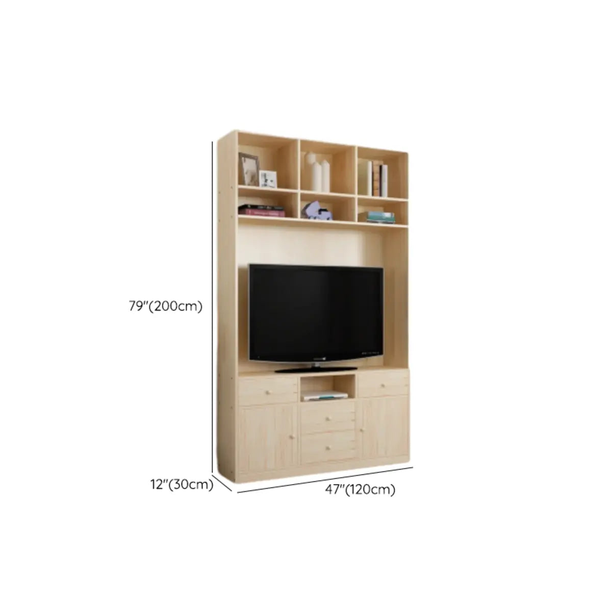 Simple Wooden Closed Back Narrow Display Bookcases