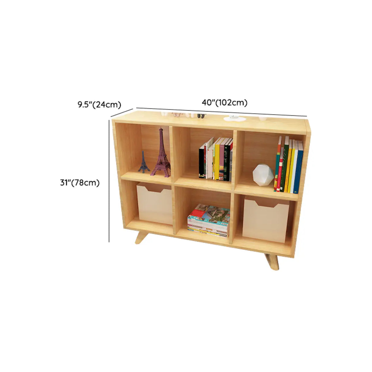 Simple Wooden House-Shaped Closed Back Storage Bookcase Image - 19
