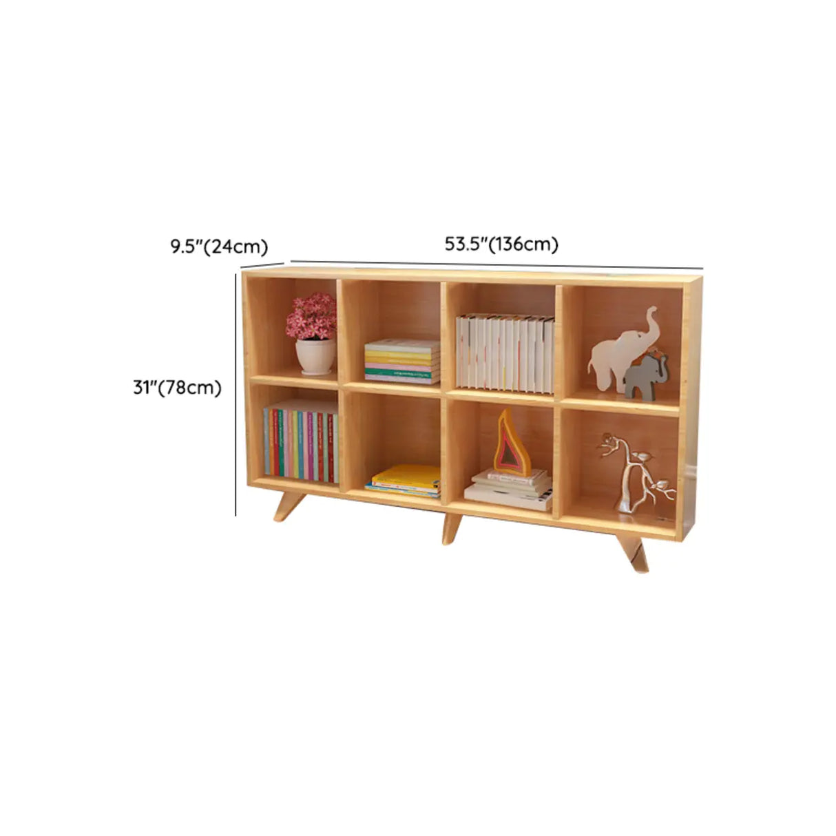 Simple Wooden House-Shaped Closed Back Storage Bookcase Image - 20