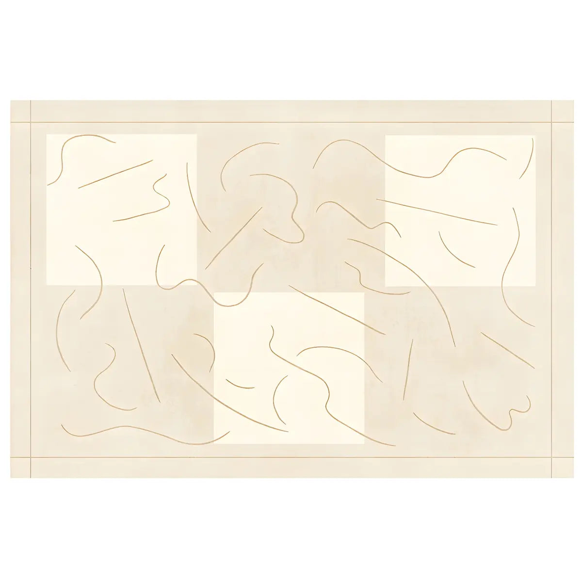 Simplicity Beige Polyester Rectangular Area Rug Image - 5