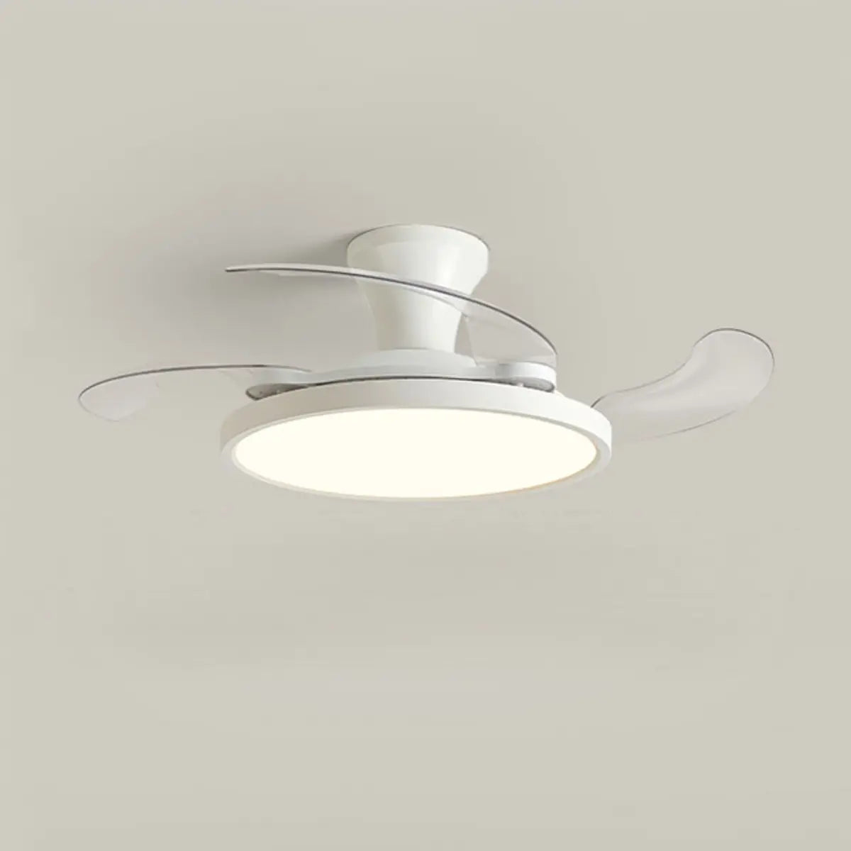 Simplicity White Clear Blades LED Ceiling Fan Light Image - 7