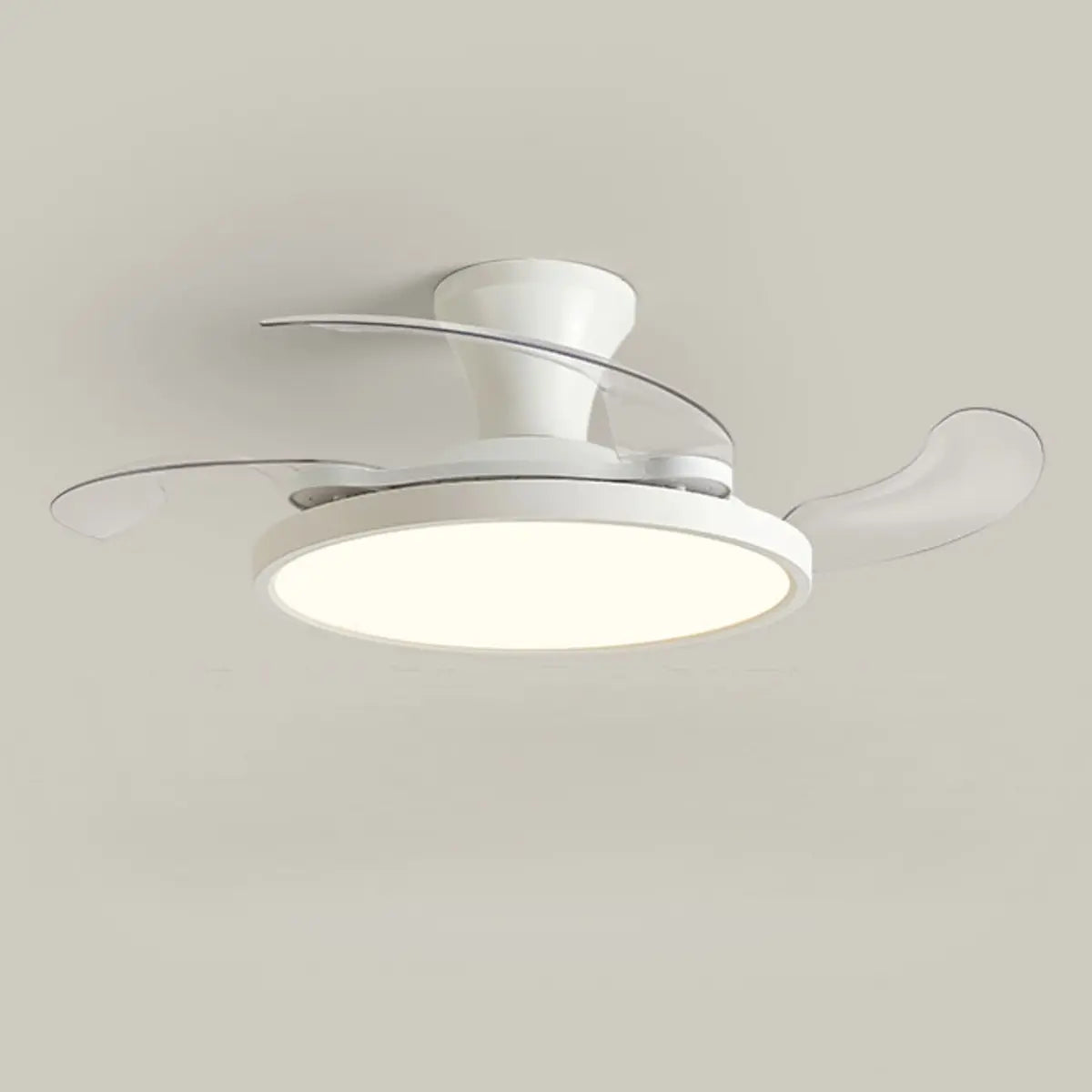 Simplicity White Clear Blades LED Ceiling Fan Light Image - 8