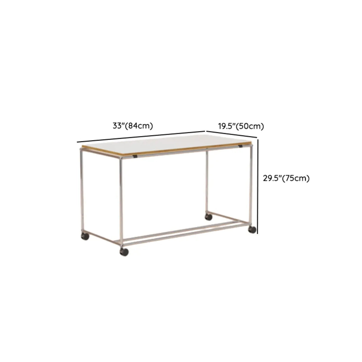 Simplicity White Wood Silver H-Shape Computer Desk Image - 10