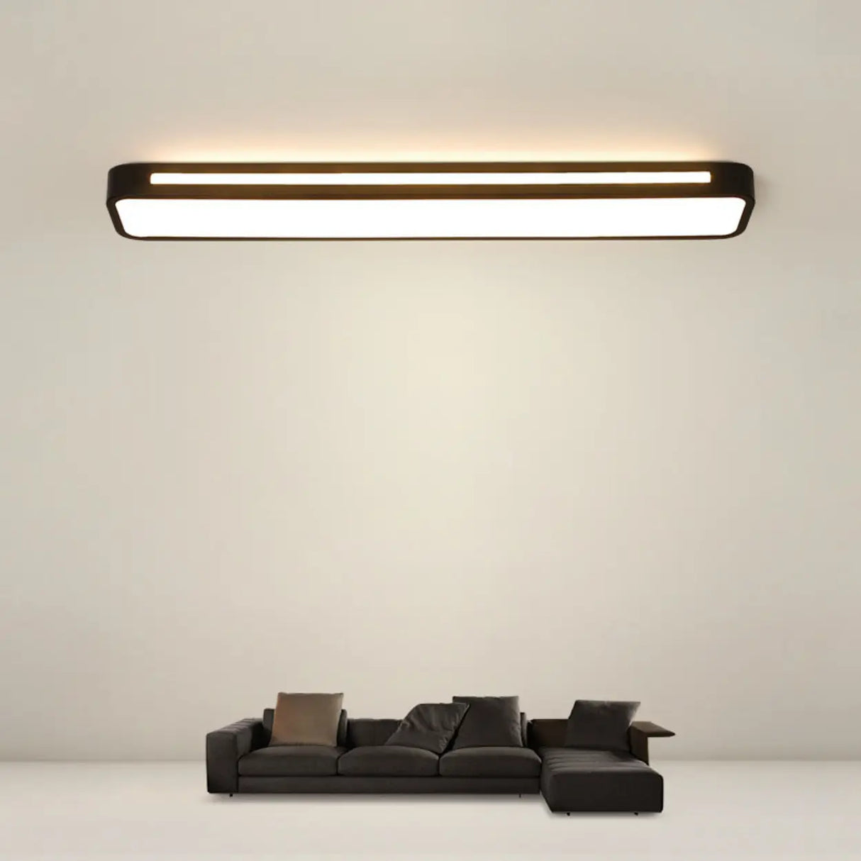 Simplistic Strip Rectangular LED Flush Mount Light Image - 4