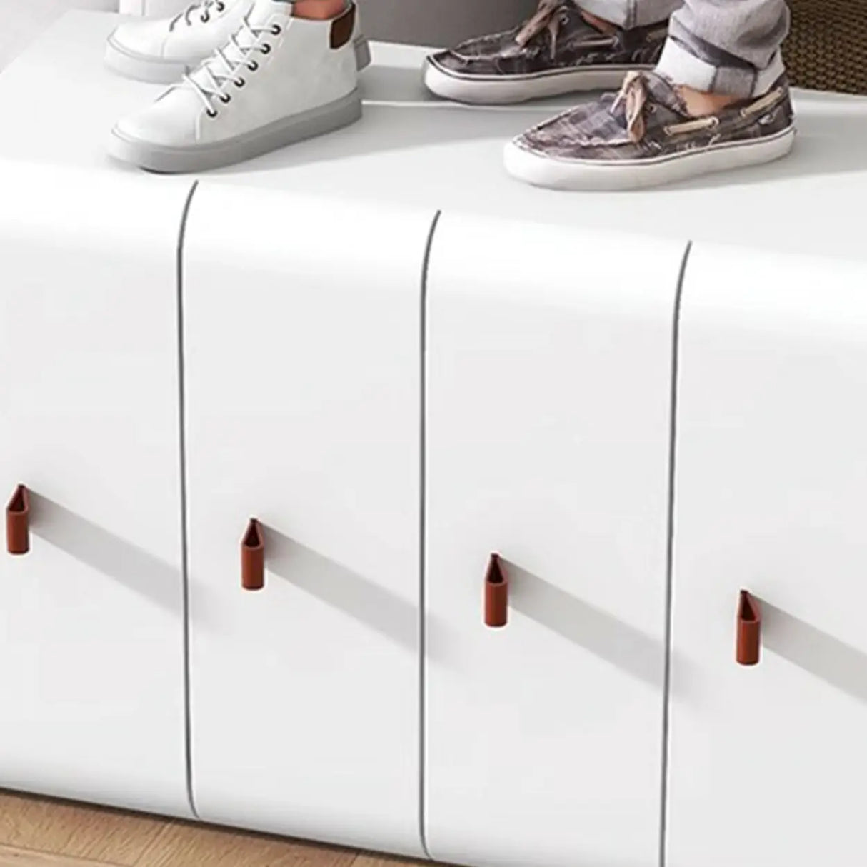 Simplistic White Dresser Chest with Five Drawers Image - 13