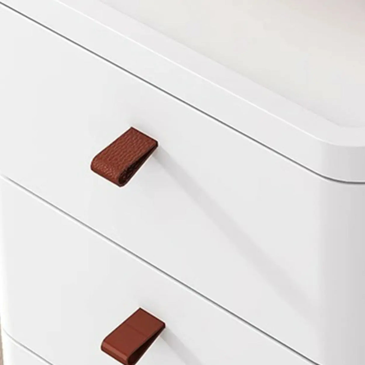 Simplistic White Dresser Chest with Five Drawers Image - 18