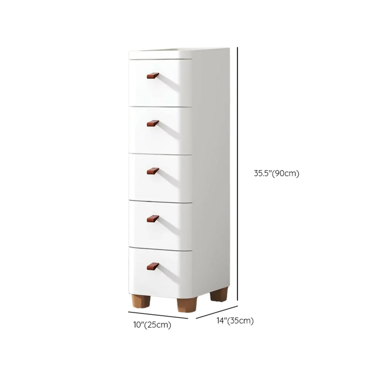 Simplistic White Dresser Chest with Five Drawers Image - 21