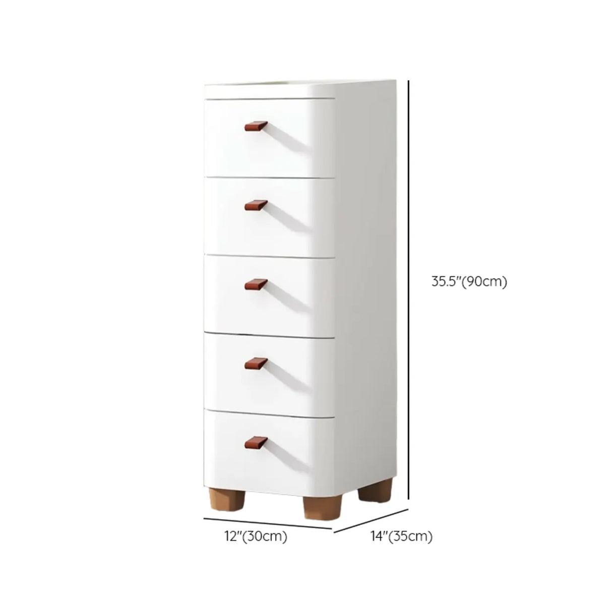 Simplistic White Dresser Chest with Five Drawers Image - 22