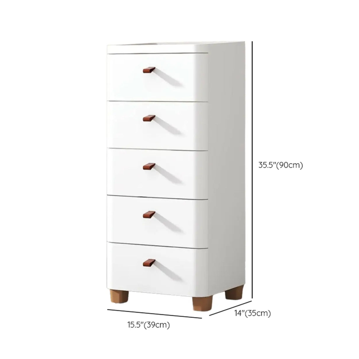 Simplistic White Dresser Chest with Five Drawers Image - 23