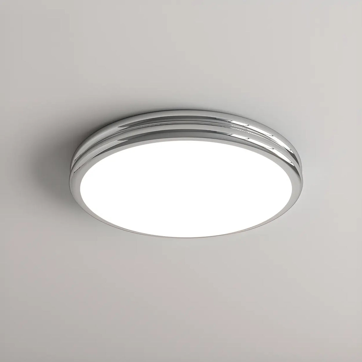 Simplistic Yellow Circular LED Flush Mount Ceiling Lamp Image - 10