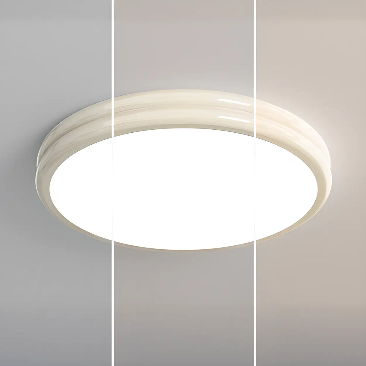 Simplistic Yellow Circular LED Flush Mount Ceiling Lamp Image - 18
