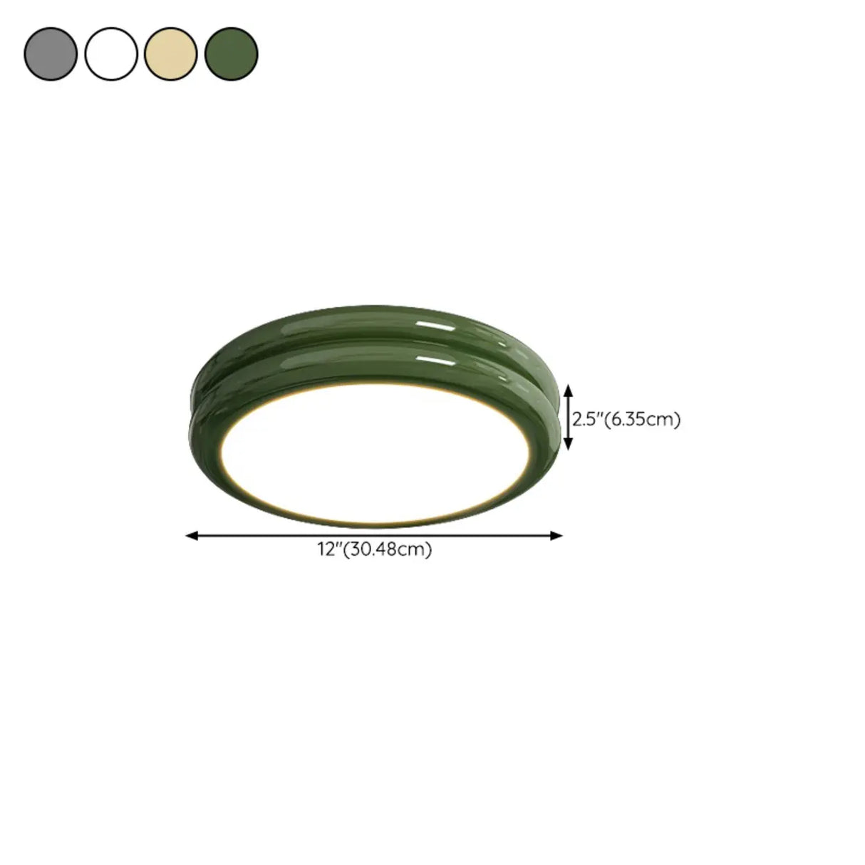 Simplistic Yellow Circular LED Flush Mount Ceiling Lamp