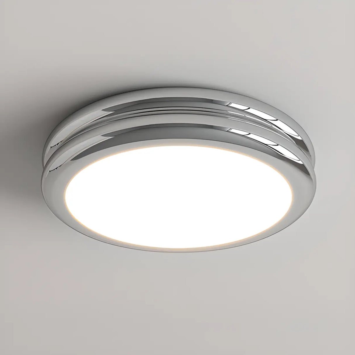 Simplistic Yellow Circular LED Flush Mount Ceiling Lamp Image - 6