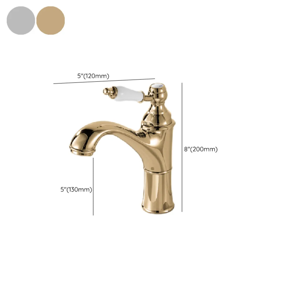 Single Handle Low Arc Copper Chrome Bathroom Faucet