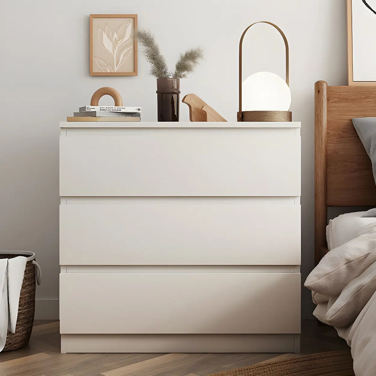 Sleek Black Drawers Wooden Dresser for Bedroom Image - 19