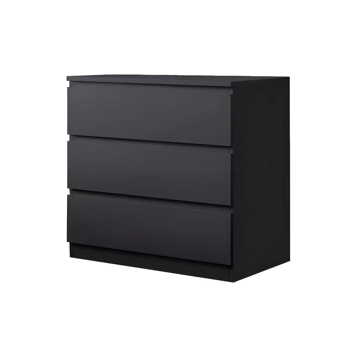 Sleek Black Drawers Wooden Dresser for Bedroom Image - 2