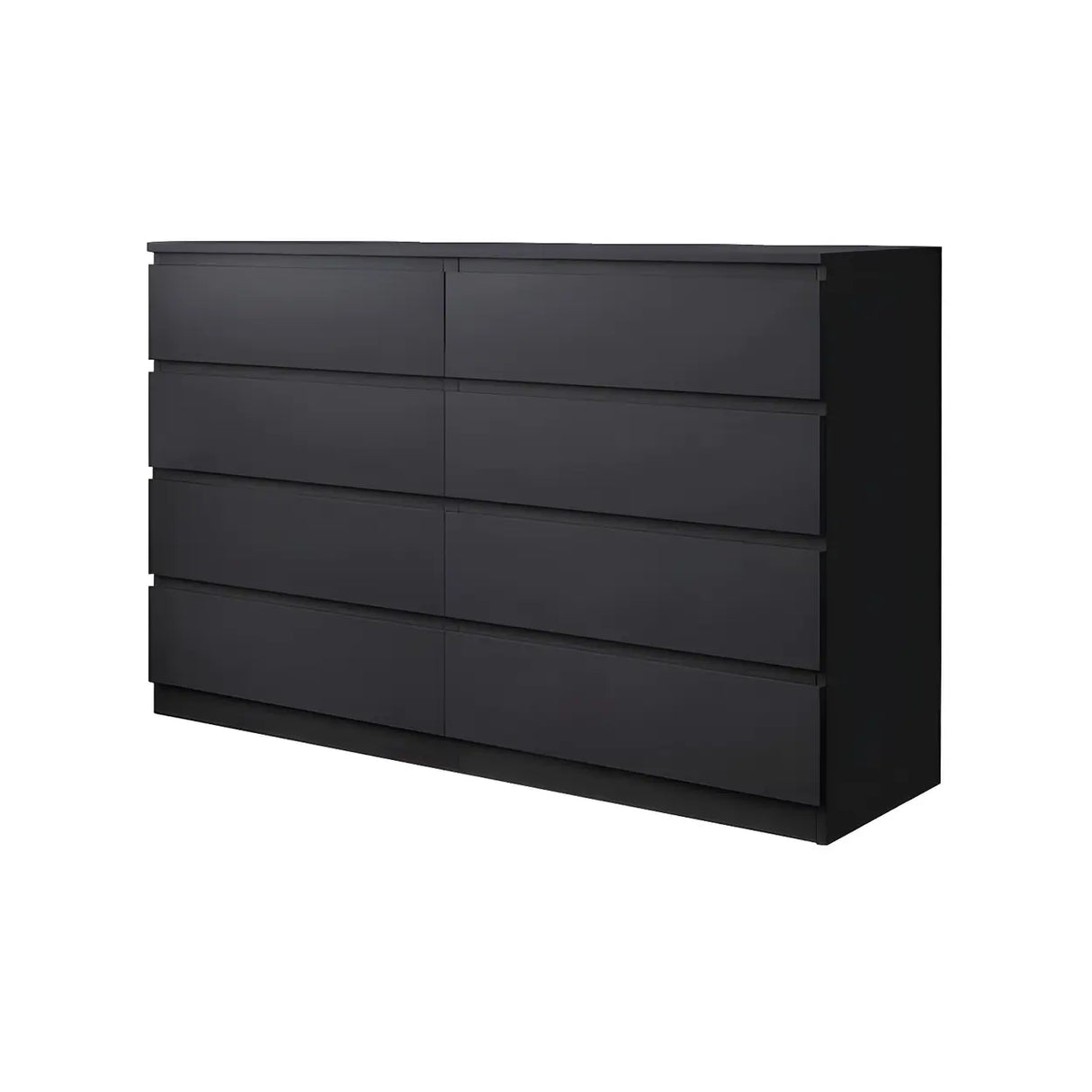 Sleek Black Drawers Wooden Dresser for Bedroom Image - 24