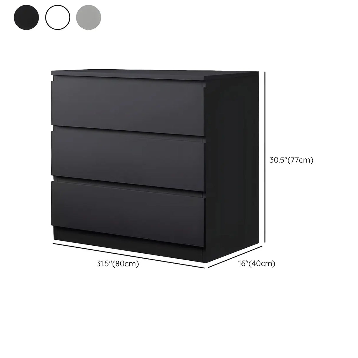 Sleek Black Drawers Wooden Dresser for Bedroom Image - 28