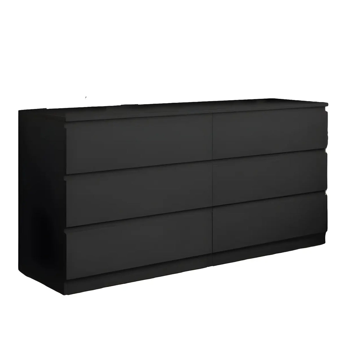 Sleek Black Drawers Wooden Dresser for Bedroom Image - 9