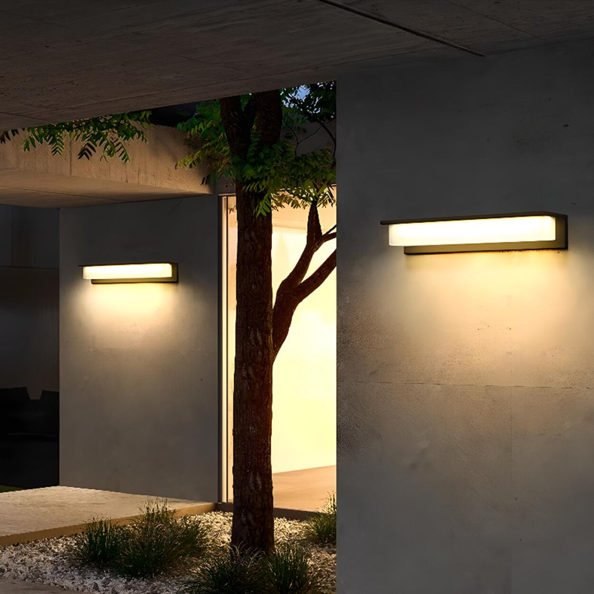 Sleek Black Rectangular Outdoor LED Wall Light Image - 4