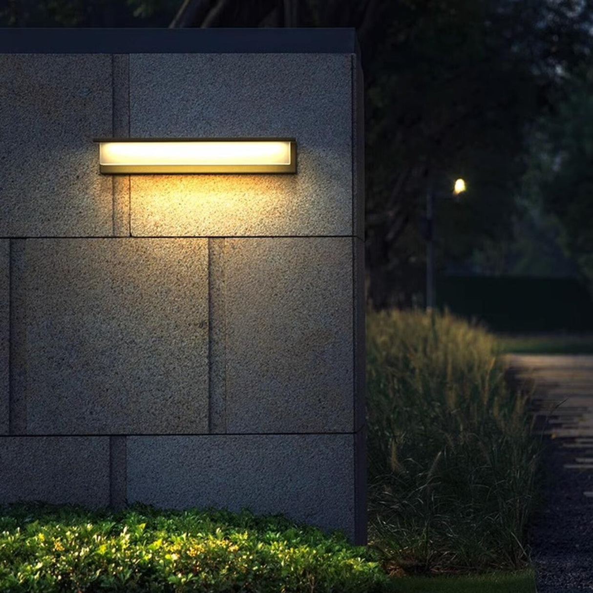 Sleek Black Rectangular Outdoor LED Wall Light Image - 8