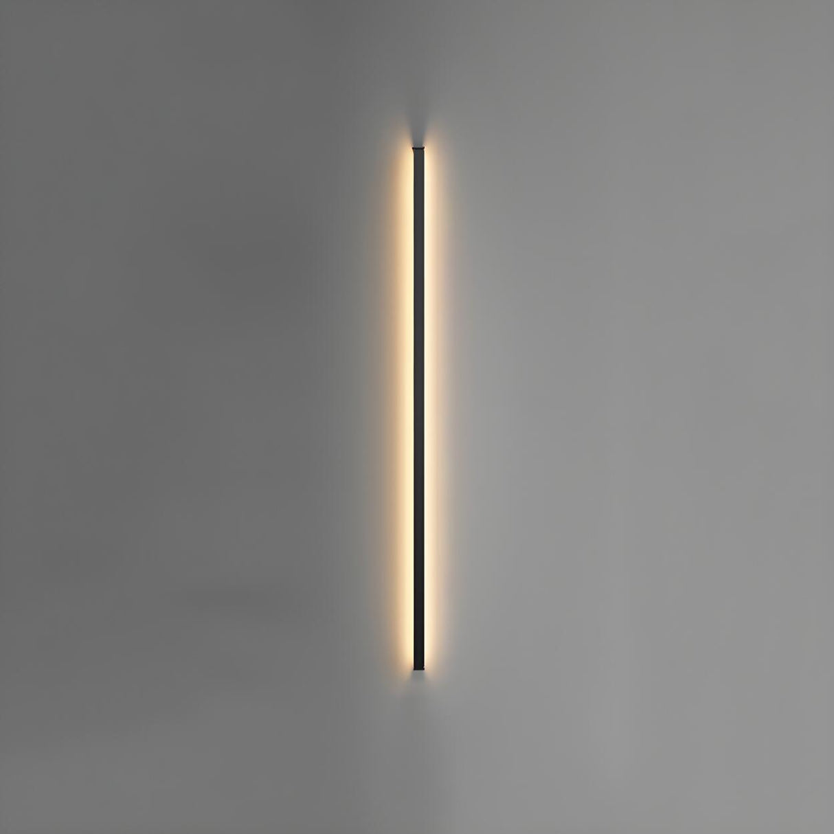 Sleek Black Vertical Linear LED Metal Wall Sconce Image - 13
