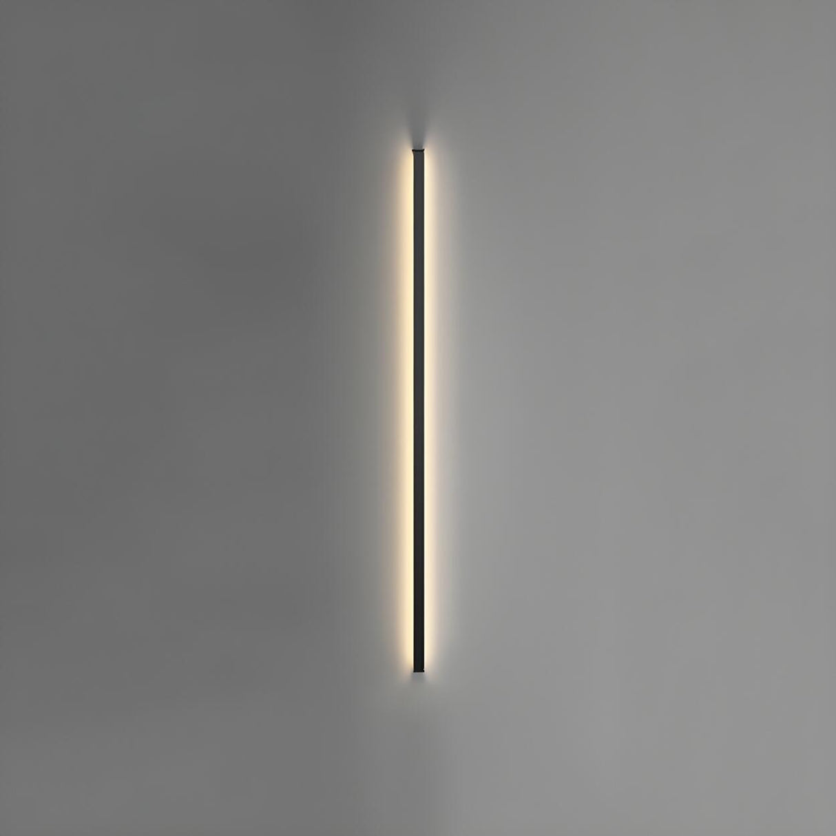 Sleek Black Vertical Linear LED Metal Wall Sconce Image - 15