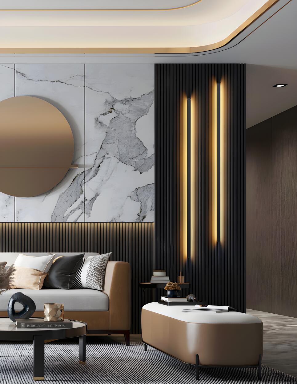 Sleek Black Vertical Linear LED Metal Wall Sconce Image - 19