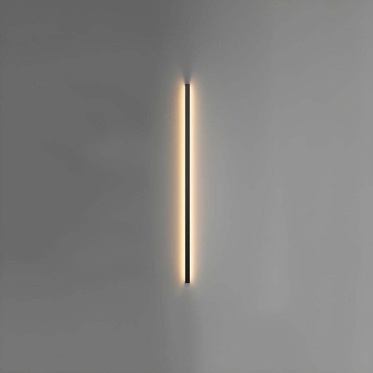 Sleek Black Vertical Linear LED Metal Wall Sconce Image - 9