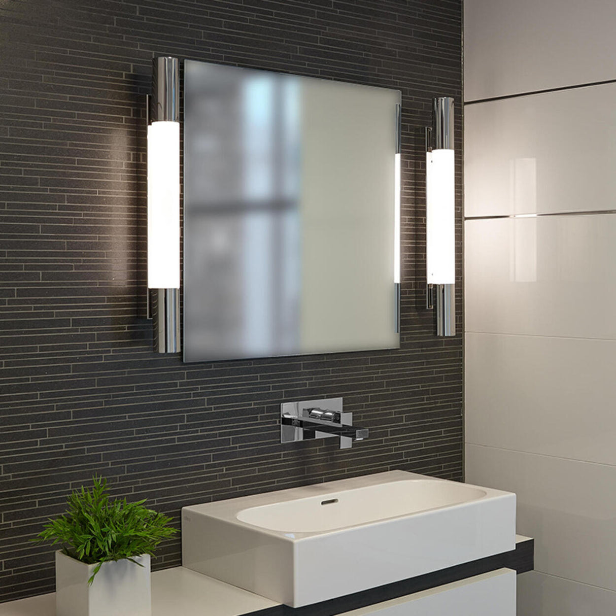 Sleek Cylinder LED Bathroom Vanity Mirrors Light Image - 3