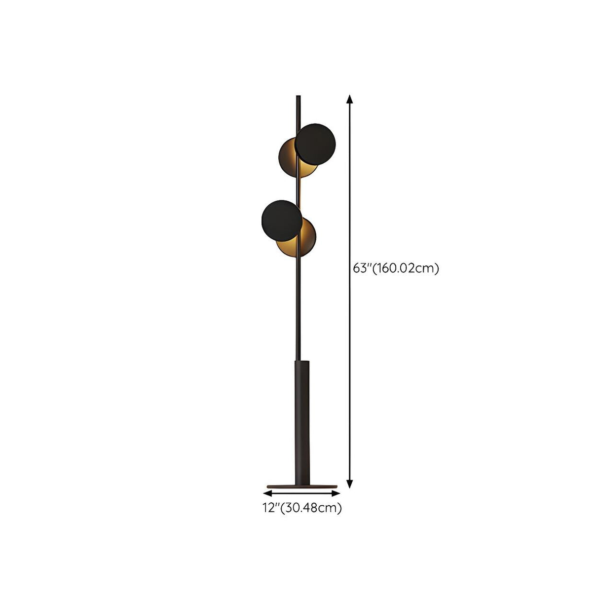 Sleek Dual Disc Shades Vertical Modern Floor Lamp