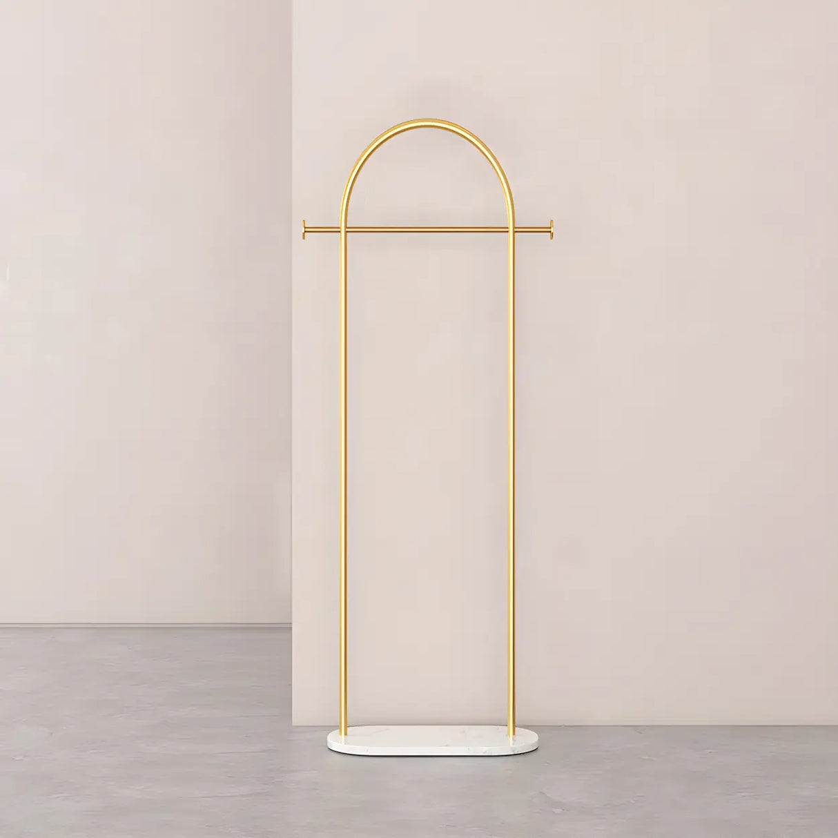 Sleek Gold Metal Coat Rack with Storage Basket and Casters Image - 6