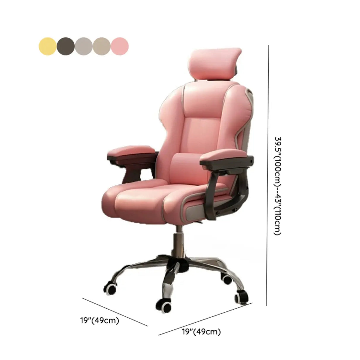 Sleek High-Back Leather Steel Adjustable Executive Chair