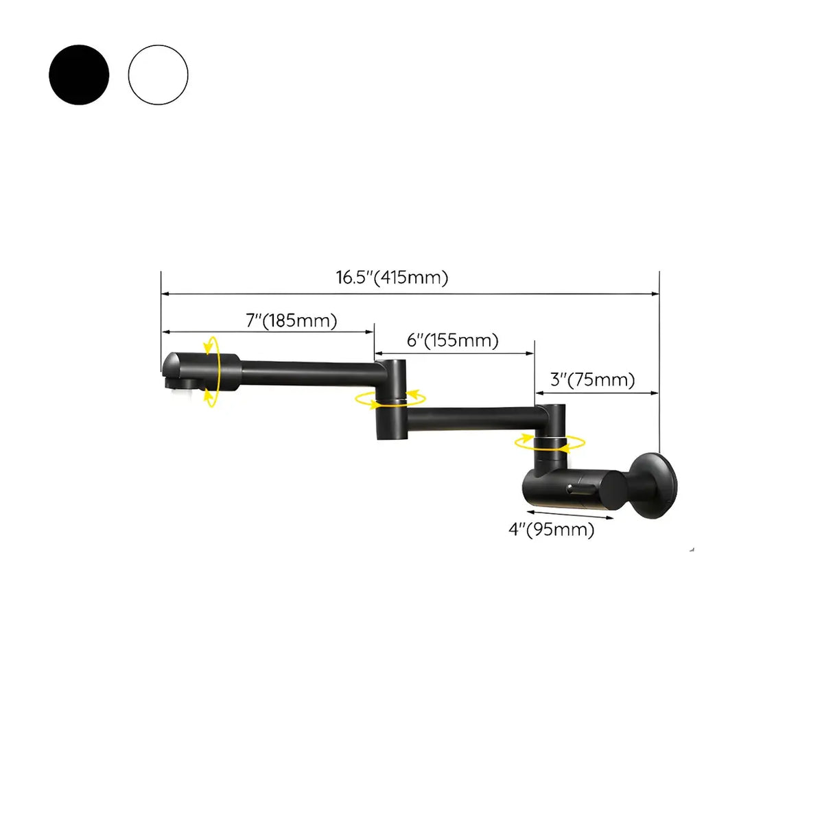Sleek Low Arc Chrome Wall-Mounted Folding Kitchen Faucet Image - 14