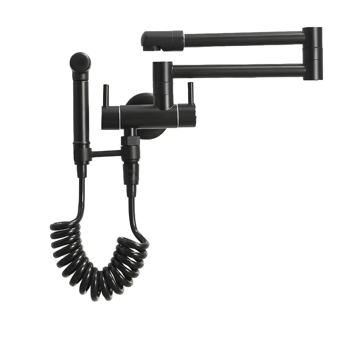 Sleek Low Arc Chrome Wall-Mounted Folding Kitchen Faucet Image - 4