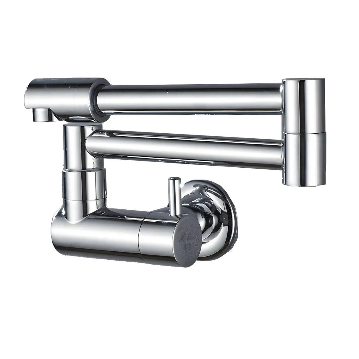 Sleek Low Arc Chrome Wall-Mounted Folding Kitchen Faucet Image - 9