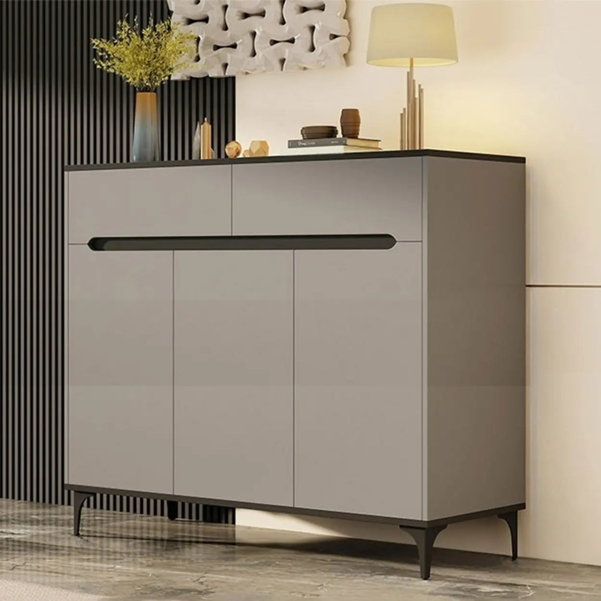 Sleek MDF Hallway White Adjustable Shoe Storage Cabinet Image - 11