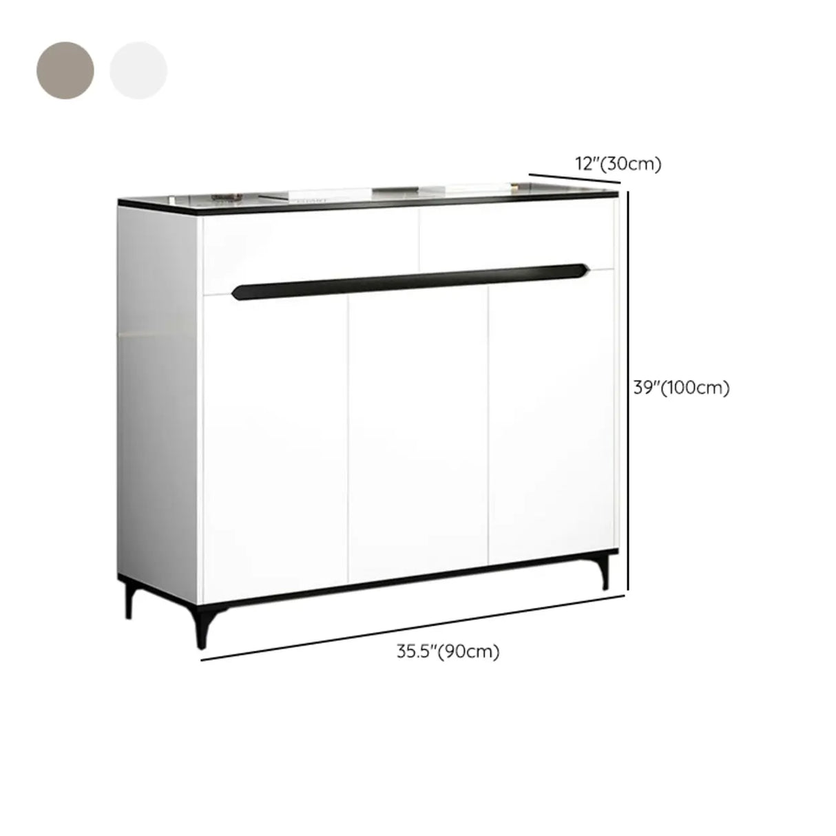 Sleek MDF Hallway White Adjustable Shoe Storage Cabinet Image - 18