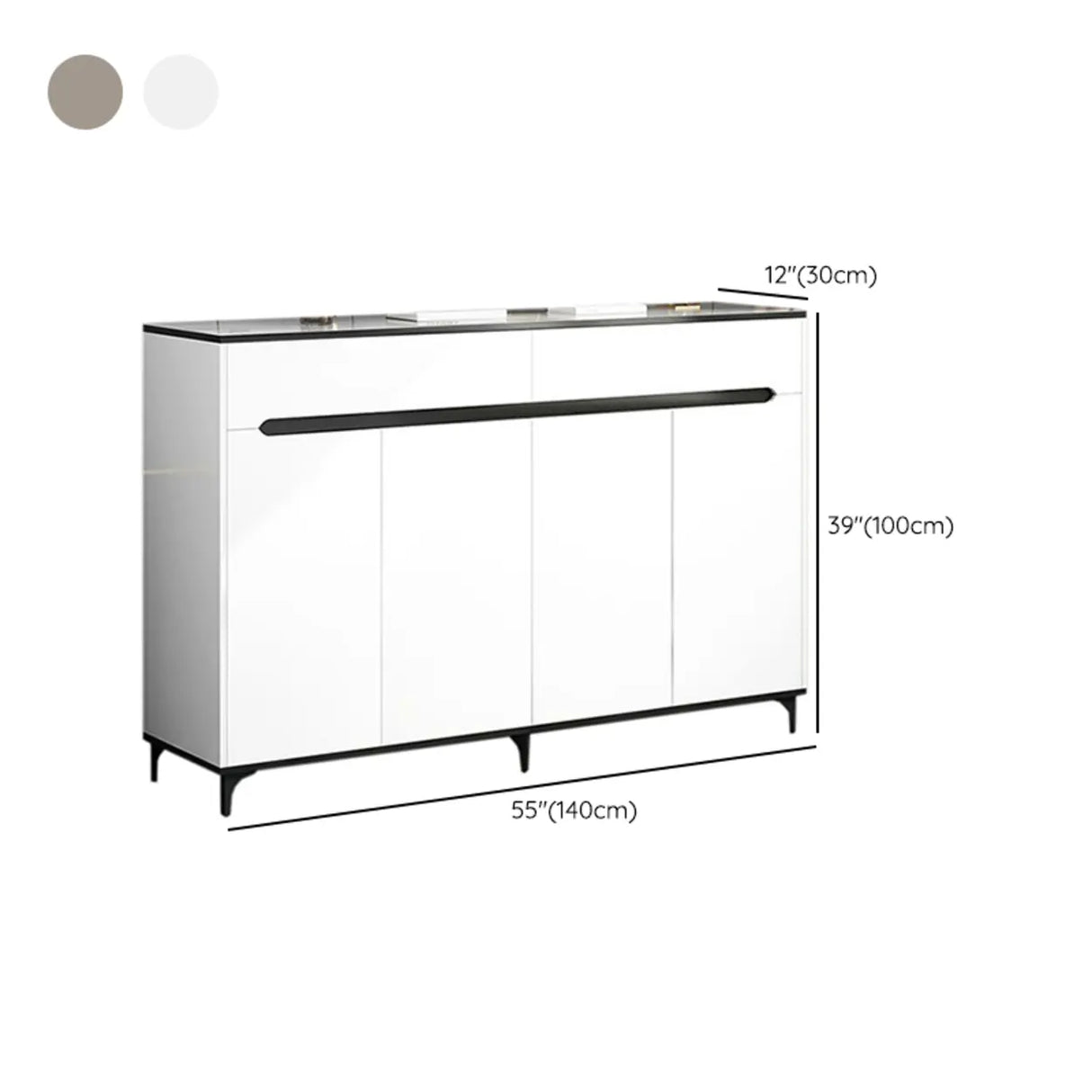 Sleek MDF Hallway White Adjustable Shoe Storage Cabinet Image - 20