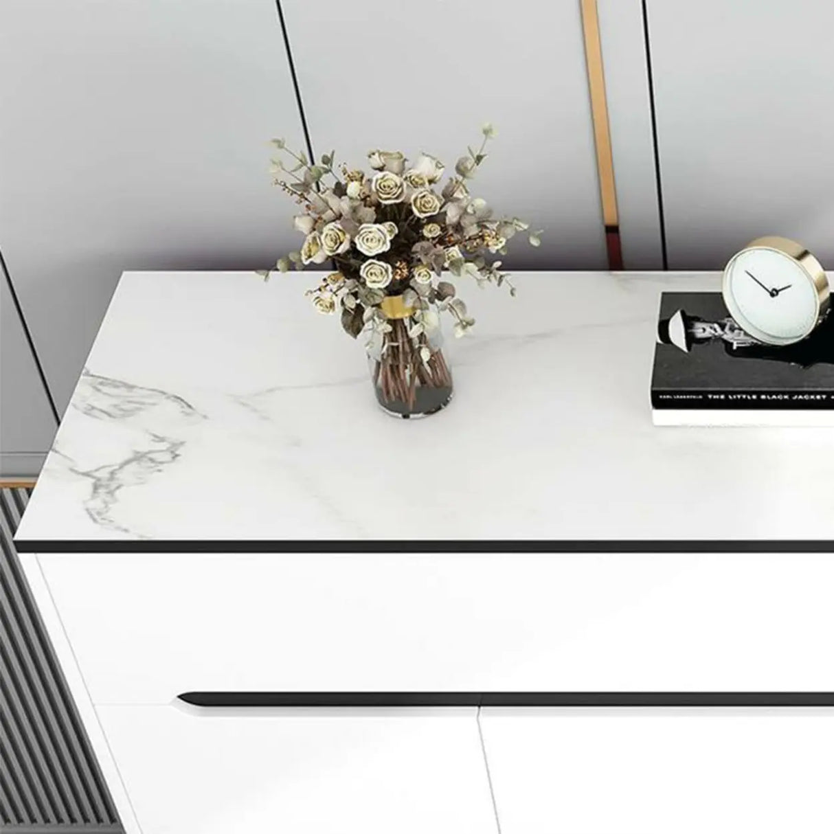 Sleek MDF Hallway White Adjustable Shoe Storage Cabinet Image - 8