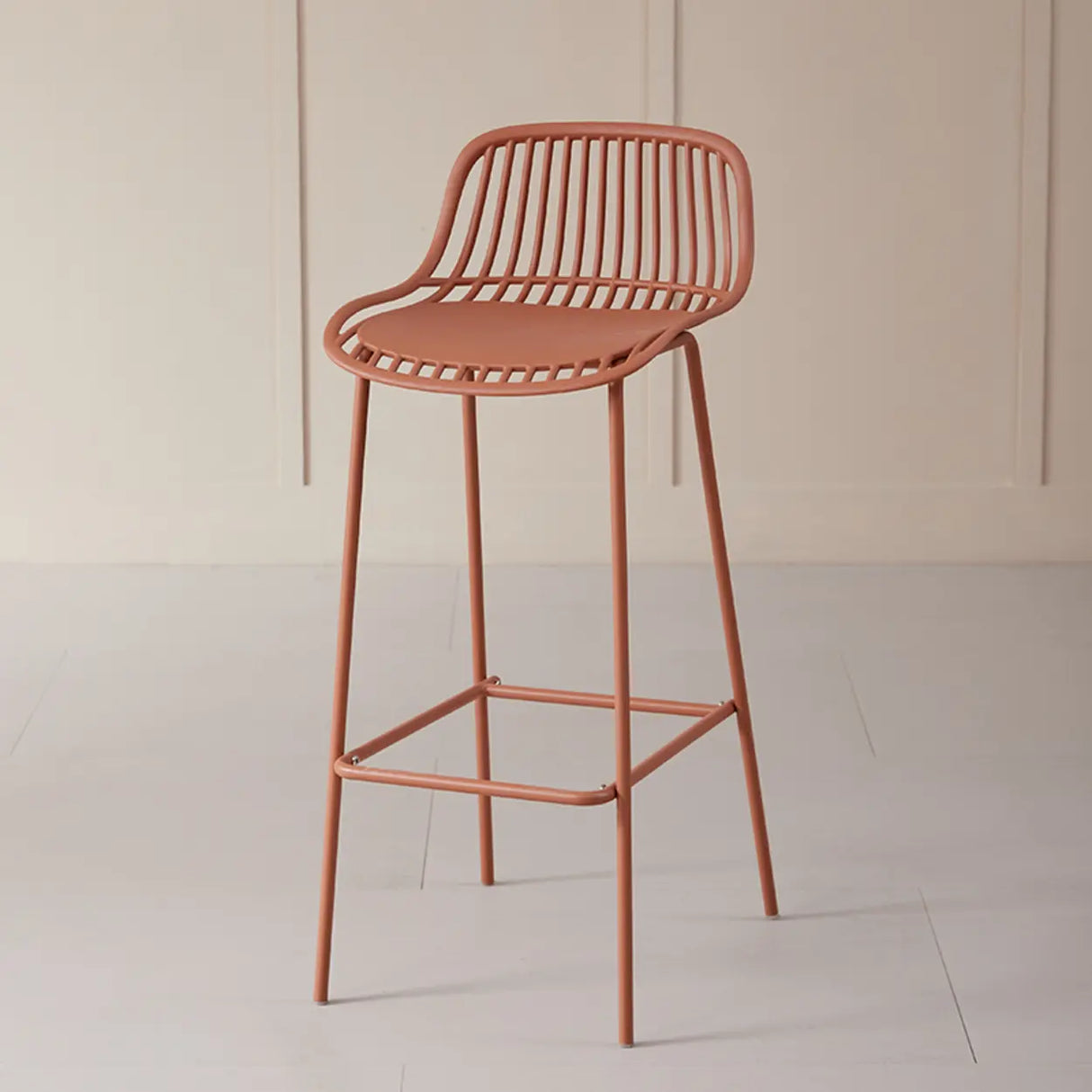 Sleek Mesh Low Back Saddle Acrylic Footrest Bar Stool Image - 9