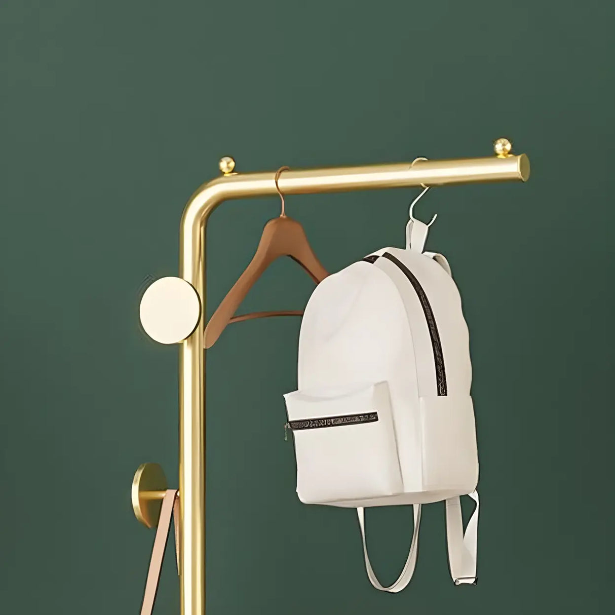 Sleek Metal Black Tall Freestanding Coat Rack with Hooks Image - 11