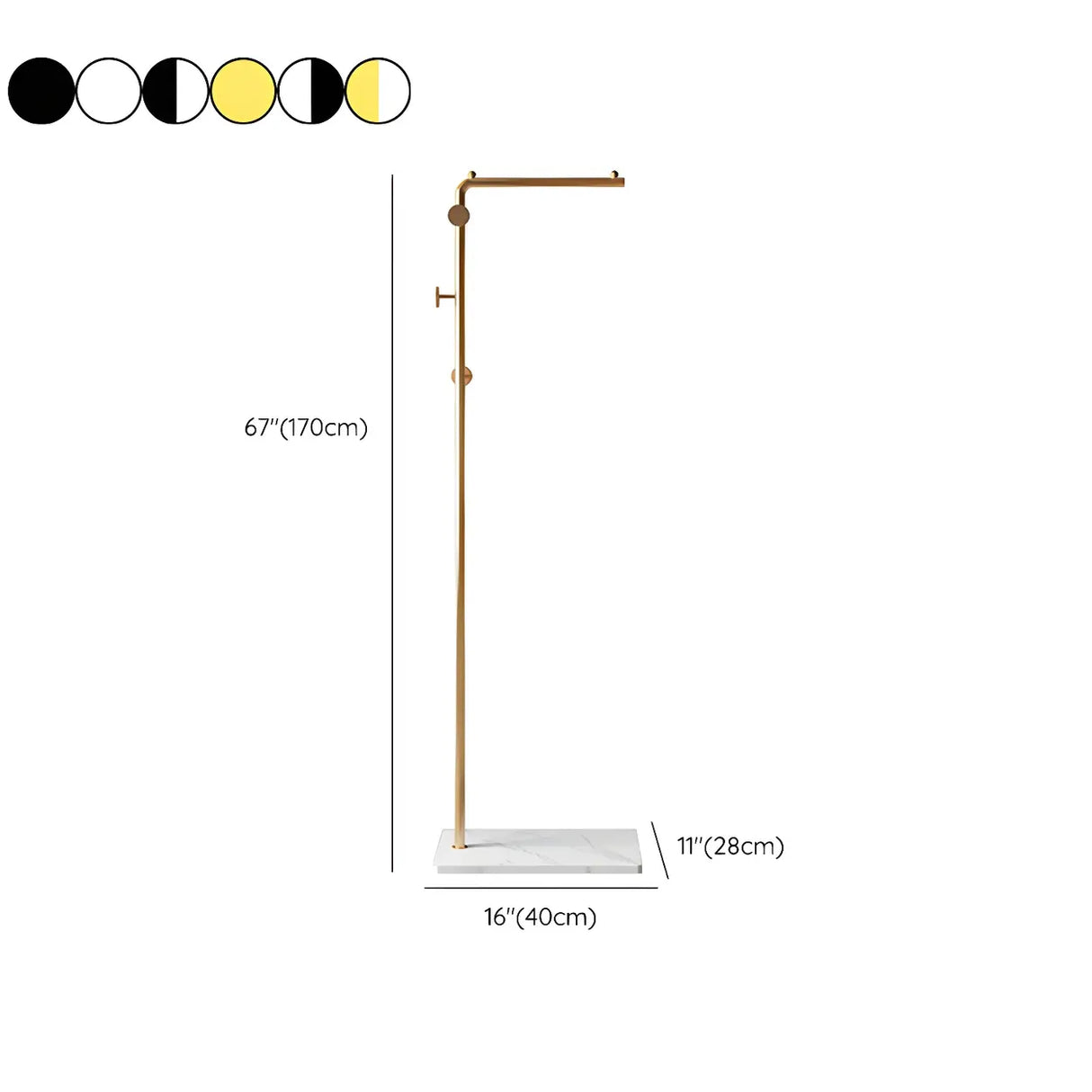 Sleek Metal Black Tall Freestanding Coat Rack with Hooks Image - 27